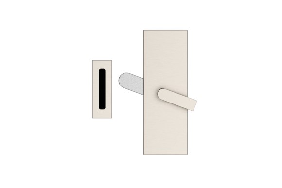 Modern Rectangular Barn Door Privacy Lock with Strike