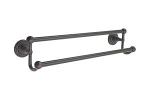 Emtek 24" Traditional Brass Double Towel Bar w/Regular Rosette