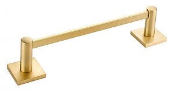 Emtek 18" Modern Brass Towel Bar w/ Square Rosette