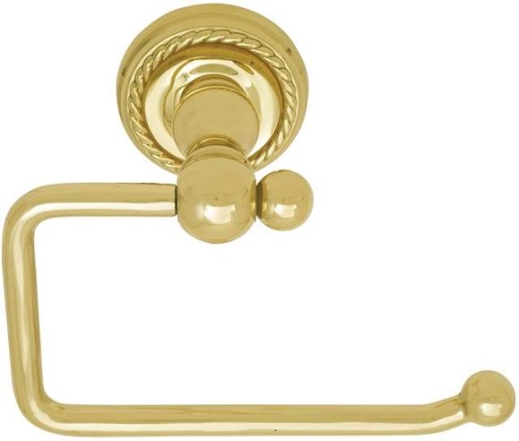 Emtek Traditional Brass Paper Holder - Bar Style w/Rope Rosette