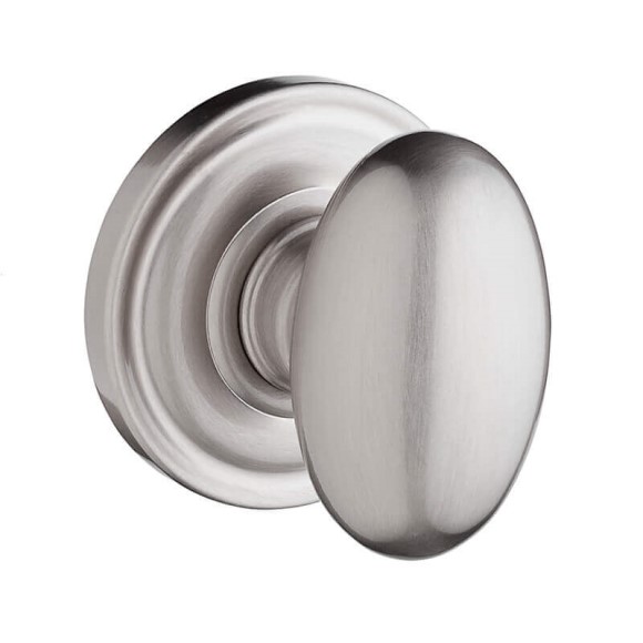 Ellipse Knob Passage Set with Traditional Round Rose