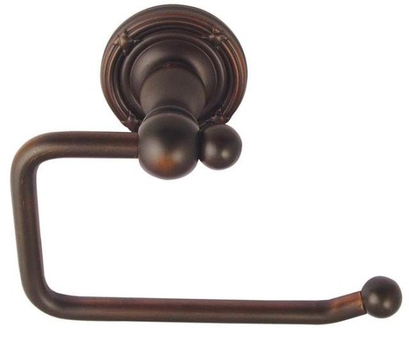 Emtek Traditional Brass Paper Holder - Bar Style w/Ribbon & Reed Rosette