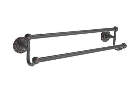 Emtek 18" Traditional Brass Double Towel Bar w/ Regular Rosette