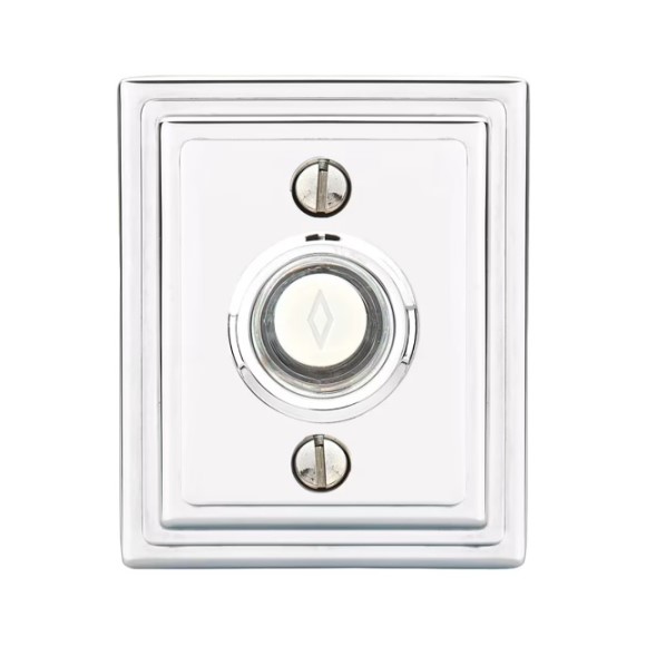 Emtek 2404 Brass Bell Button with Wilshire Rosette