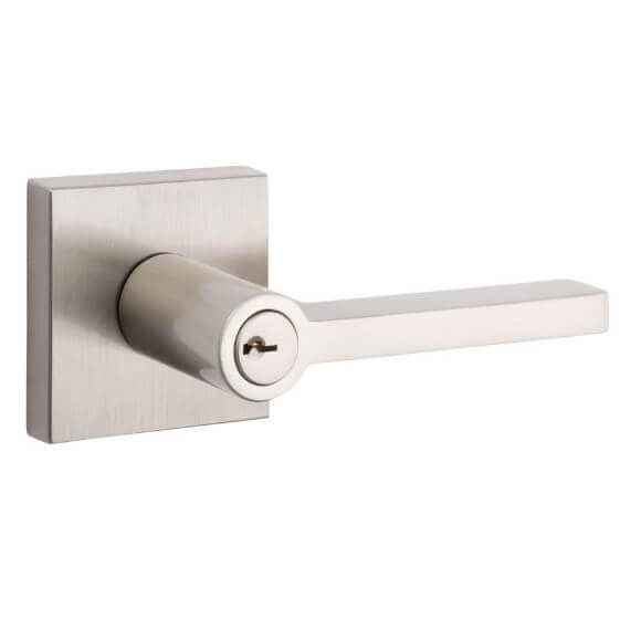Keyed Entry Square Lever with Contemporary Square Rose
