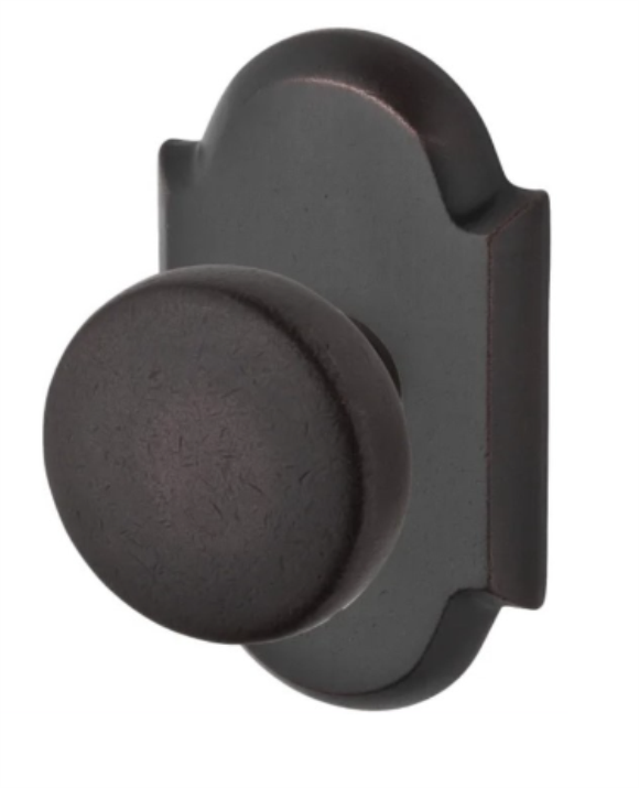 Rustic Knob Passage Set with Rustic Arch Rose