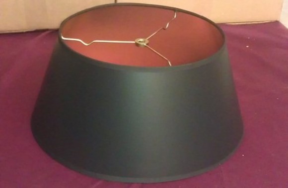 LARGE WL9137BLK Shade for Oxford Lamp; Black w/Gold Foil Lining