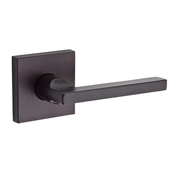 Square Lever Privacy Set with Contemporary Square Rose