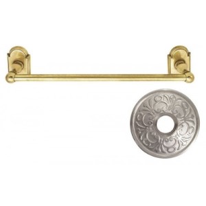 Emtek 18" Traditional Brass Towel Bar w/ Lancaster Rosette