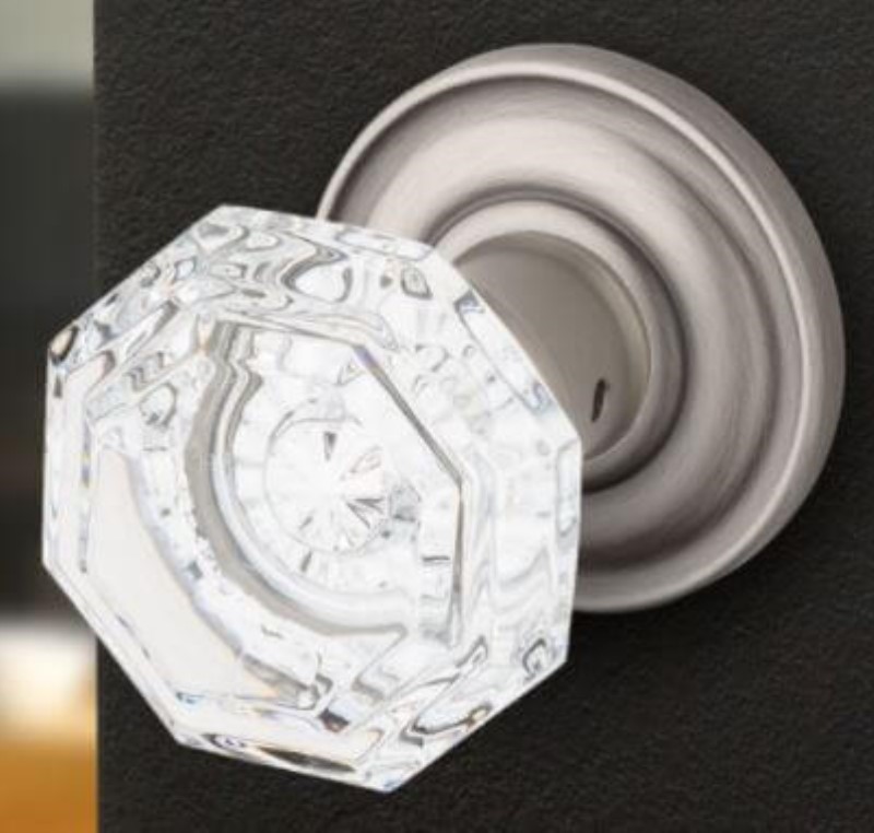 Crystal Knob Passage Set with Traditional Round Rose | Buy a