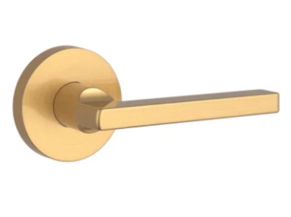 Square Lever Half Dummy Set with Contemporary Round Rose