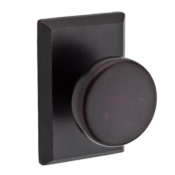 Rustic Knob Passage Set with Rustic Square Rose