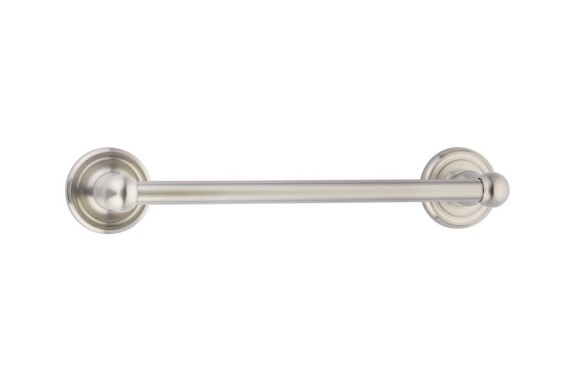 Emtek 12" Traditional Brass Towel Bar w/ Regular Rosette