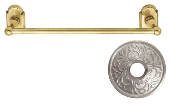Emtek 30" Traditional Brass Towel Bar w/Lancaster Rosette