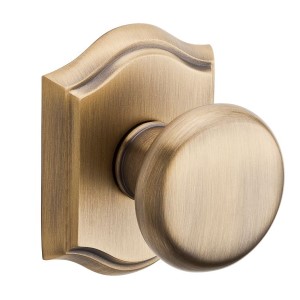 Round Knob Passage Set with Traditional Arch Rose