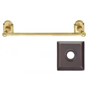 Emtek 24" Traditional Brass Towel Bar w/Quincy Rosette