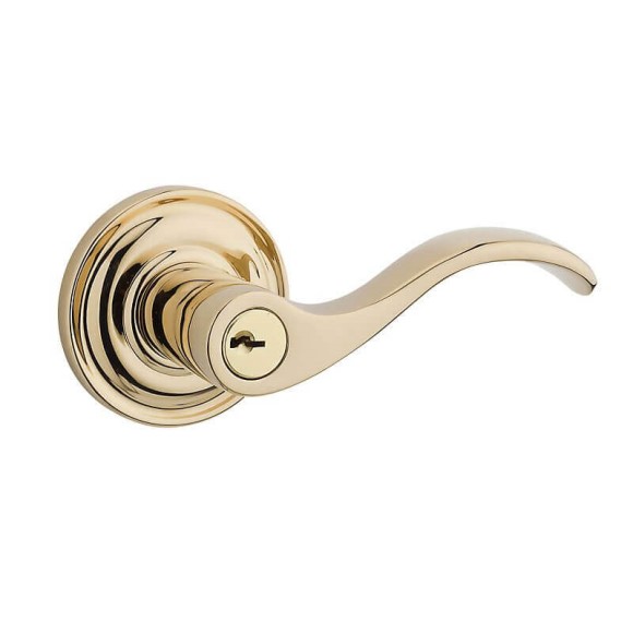 Keyed Entry Curve Lever with Traditional Round Rose