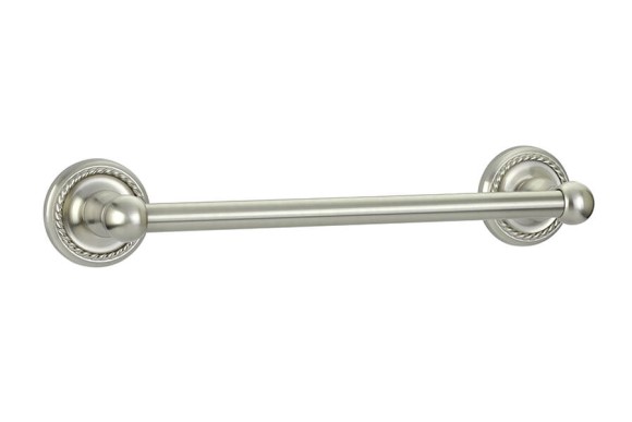 Emtek 12" Traditional Brass Towel Bar w/ Rope Rosette