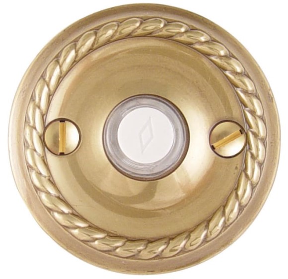 Emtek 2401 Brass Bell Button with Rope Rosette