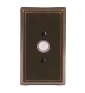 Emtek 2403 Brass Bell Button with Rectangular Rosette
