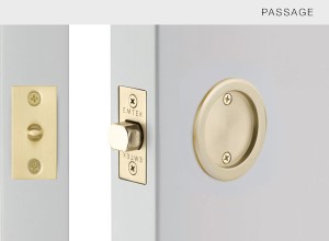 Emtek 2144 Round Passage Pocket Door Tubular Lock