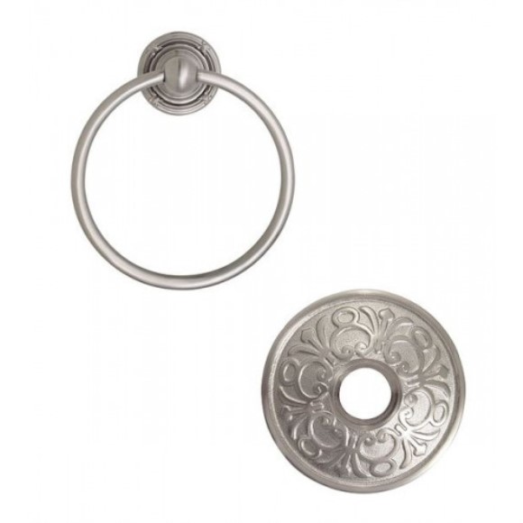 Emtek Traditional Brass Towel Ring w/ Lancaster Rosette