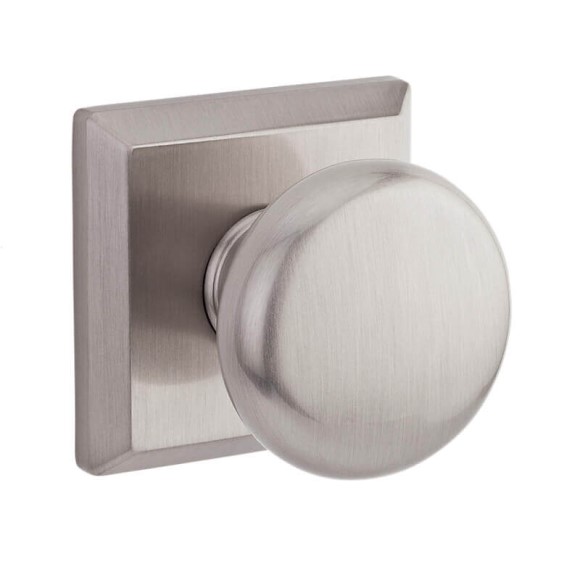 Round Knob Privacy Set with Traditional Square Rose