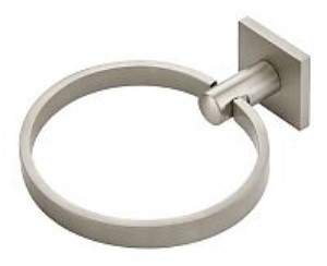 Emtek Modern Brass Towel Ring w/Square Rosette