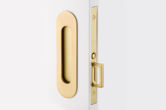 Emtek 2164 Narrow Oval Passage Pocket Door Mortise Lock