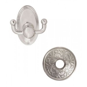 Emtek Traditional Brass Double Hook w/Lancaster Rosette