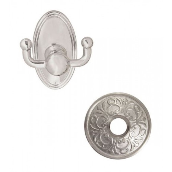Emtek Traditional Brass Double Hook w/Lancaster Rosette