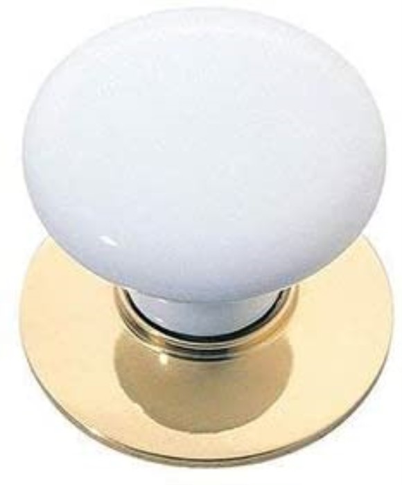 Emtek 86034 1 3/4" Ice White Porcelain Knob with Base