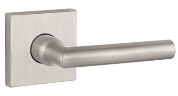 Tube Lever Privacy Set with Contemporary Square Rose