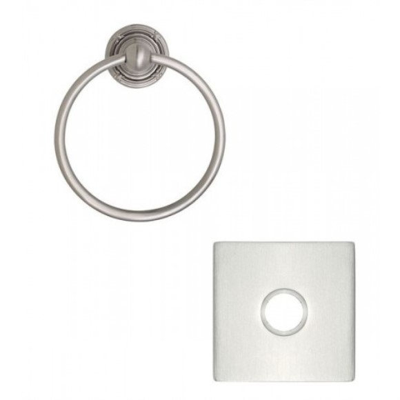 Emtek Traditional Brass Towel Ring w/ Quincy Rosette