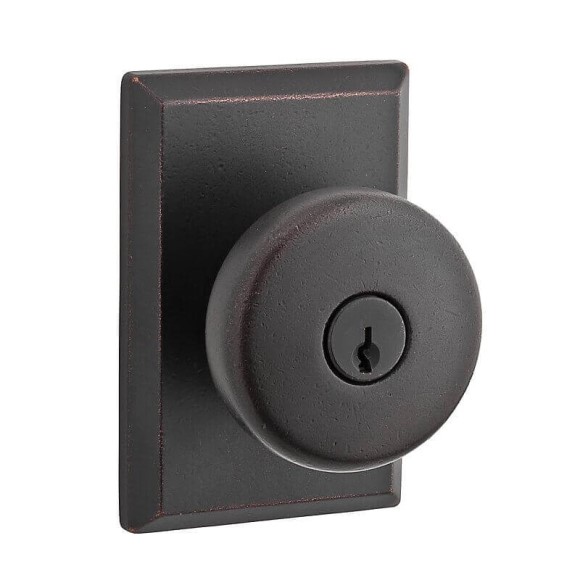 Keyed Entry Rustic Knob with Rustic Square Rose